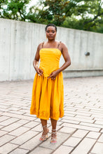 Lumi Gathered Midi in Marigold