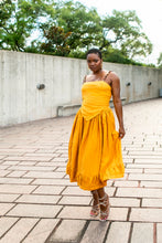 Lumi Gathered Midi in Marigold