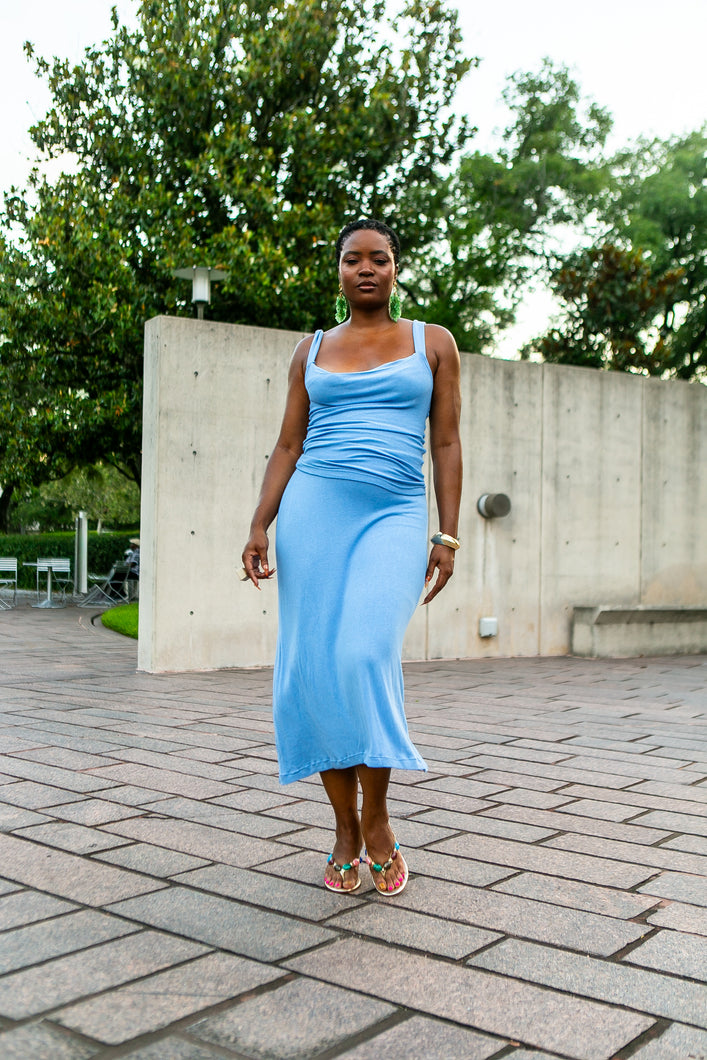 Tide Midi Skirt Sky Blue