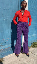 Purple Print Flare Trousers - SAMPLE SALE