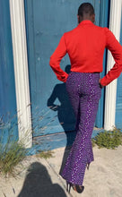 Purple Print Flare Trousers - SAMPLE SALE