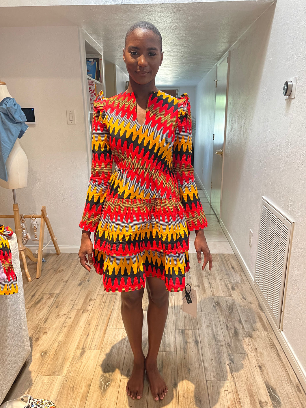 Long Sleeve Fit and Flare Dress - SAMPLE