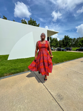 The Zora Dress in Vermillion