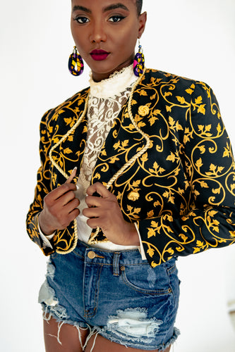Black and Gold Silk Jacket